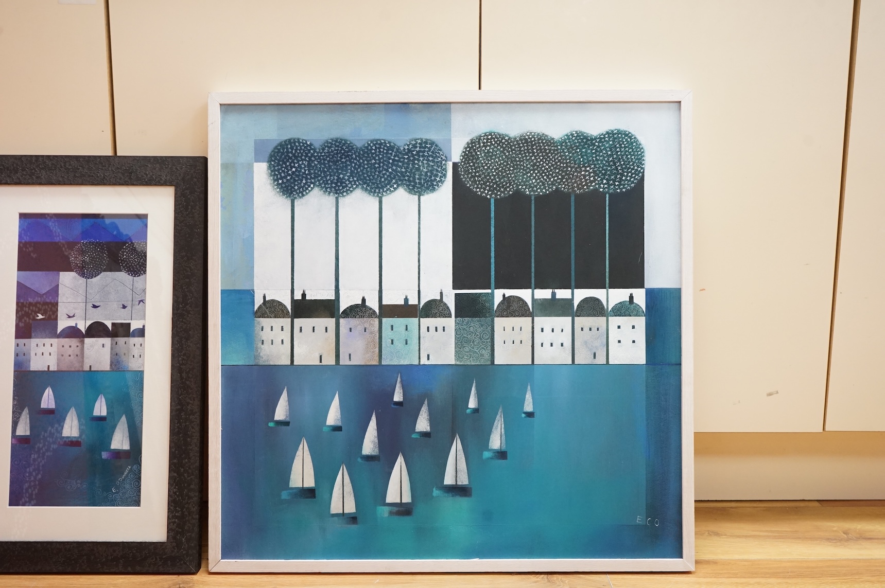 E. O'Donnell, ‘Montenegro waters’ and ‘Istira’, each signed, two acrylics on board, largest 60 x 60cm